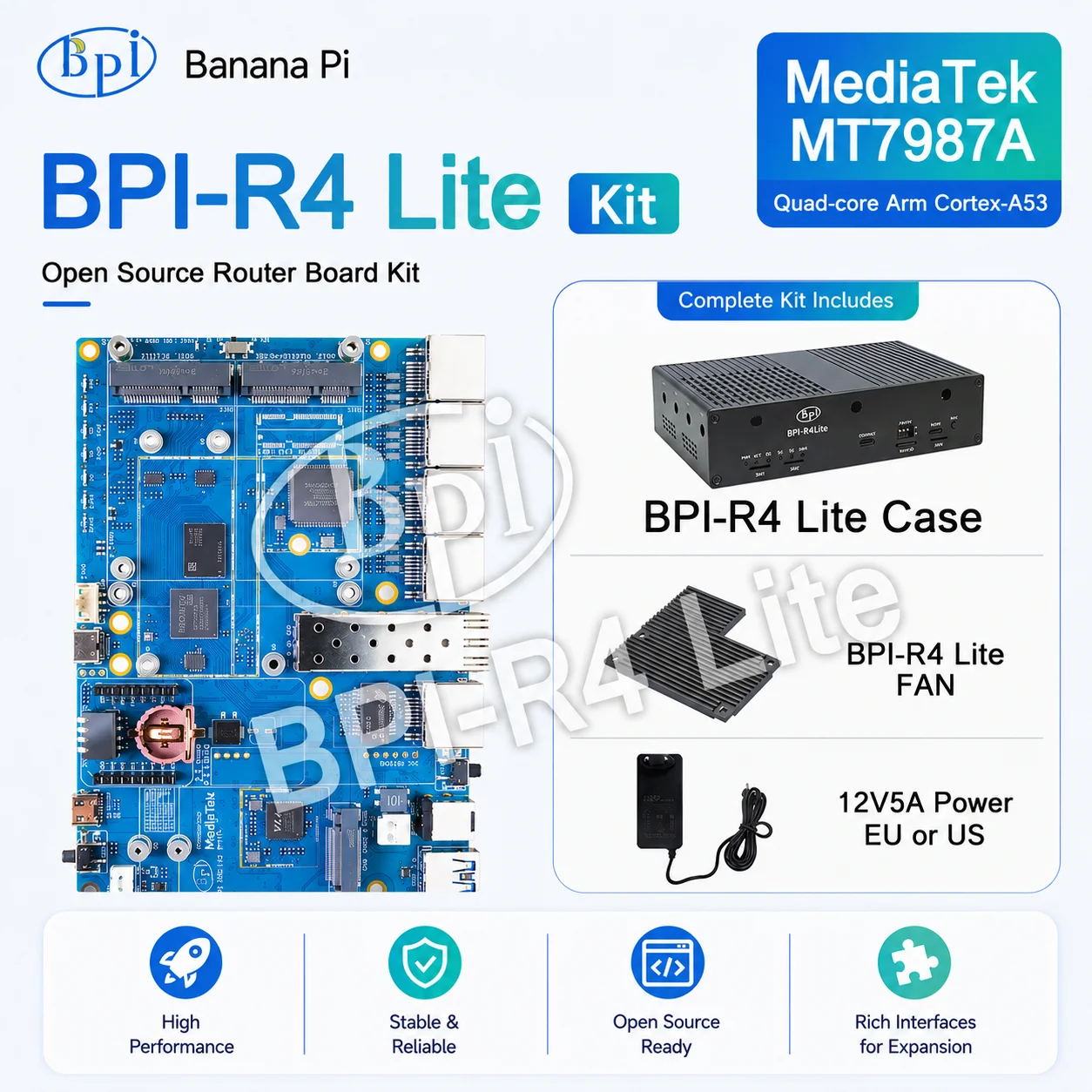 Bananapi Bpi R4 Wifi 7 - 바나나 파이 BPI-R4 Lite 키트 미디어텍