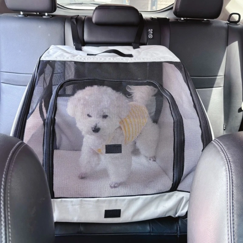 Travel Car Dog Bed Pet Car Seat Cover for Back Seat Waterproof Vehicle Mat for Dogs Portable Non Slip SUV Bench Protector Crate