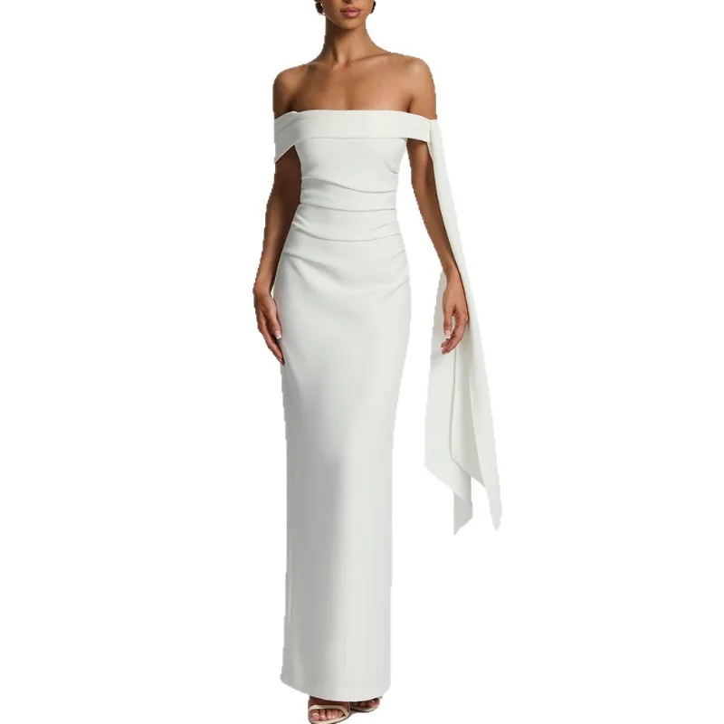 ชุดเดรสเซ็กซี่, เดรสเข้ารูปโชว์หลัง, เดรสทรงเข้ารูปสีพื้น, เดรสทรงกระโปรงยาวผูกโบว์ด้านหลัง