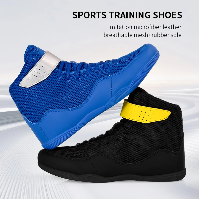 

Boxing Shoes Combat Fight Training Exercise Adults Children Wrestling Sanda High Top Breathable Combat Shoes Men Women Unisex