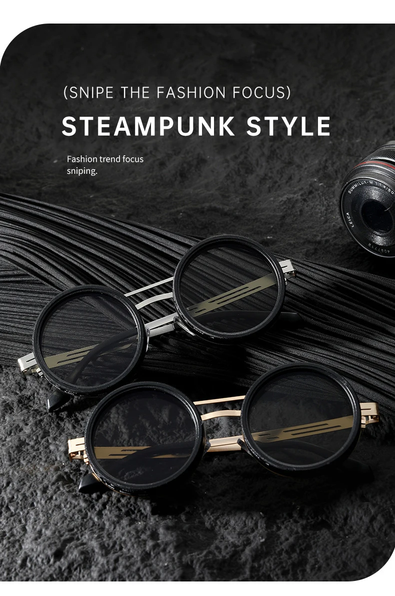 Polarisierte Runde Steampunk ND9 Verstellbare Dimm-Sonnenbrille für Herren 2026 Luxusmarke Punk Angeln Blendschutz Fahr-Sonnenbrille – Detail 4