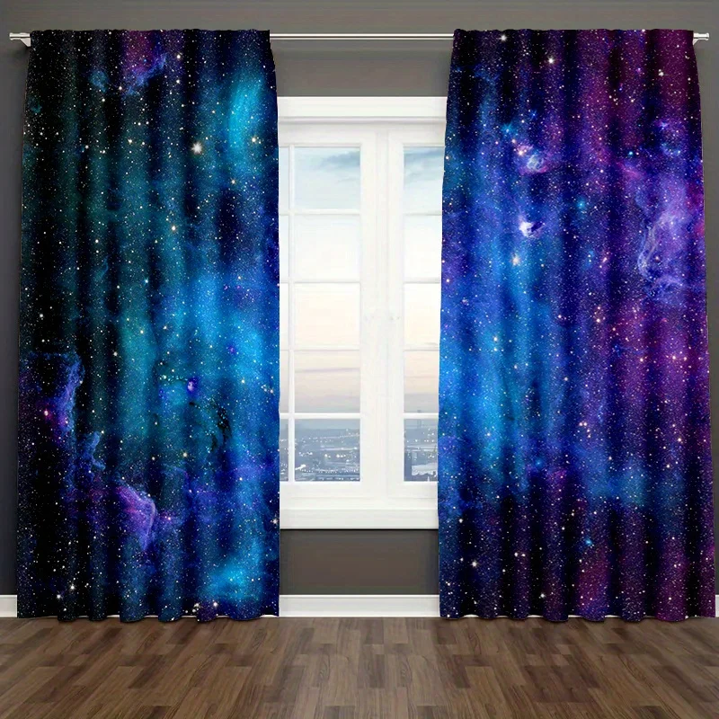 Dreamy star pattern curtains, fashionable window coverings, modern aesthetics, machine washable, blackout curtains, cozy bedroom