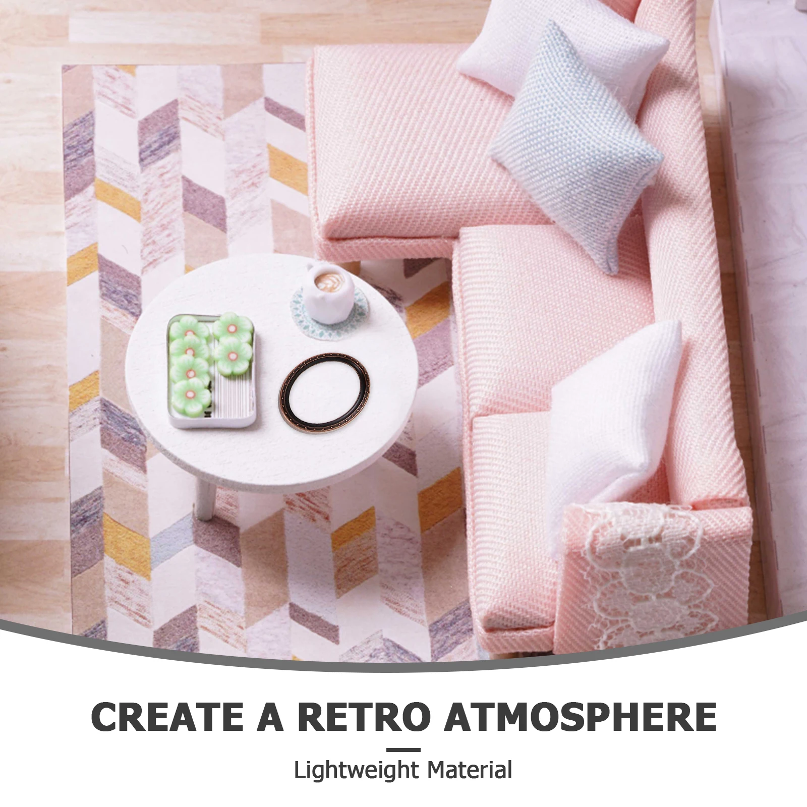 5 Pezzi Miniature di Cornici per Dipinti a Olio in Stile Retrò, Bronzo, Scala 1:12, Accessori per Casa delle Bambole, Piccole Cornici Decorative per Interni