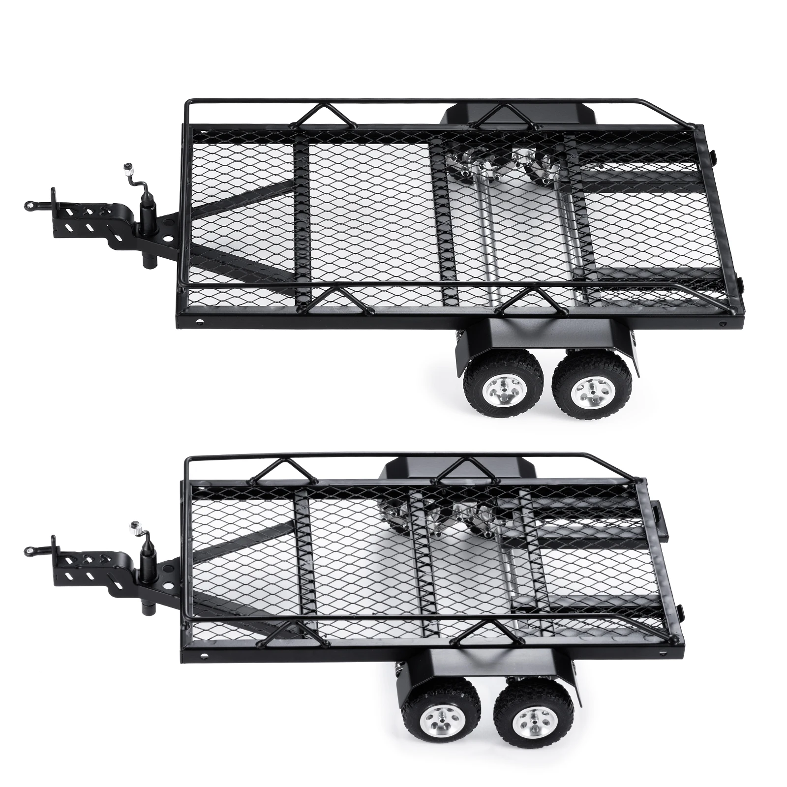 AXSPEED Metal Trailer for 1/18 1/24 1/10 1/8 RC Crawler Car Axial SCX24 SCX10 90046 TRX4 TRX6 TRX4M Upgrade Tools