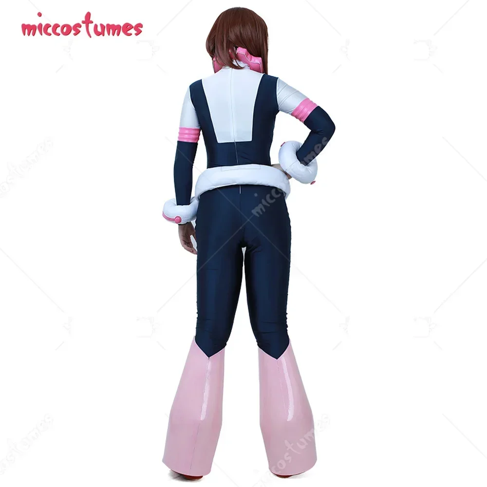 Miccostumes Costume da donna Anime Hero Uraraka Cosplay con pezzo in vita e cravatta