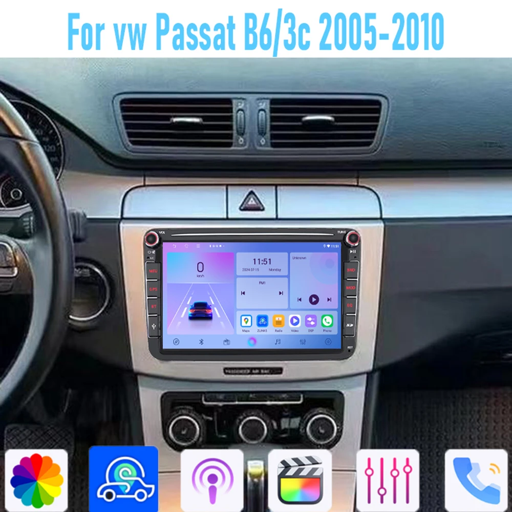 

8" For VW Passat 2005-2010 Car Stereo Radio Carplay Android Auto Head Unit WIFI BT GPS Navi Reversing Image Multimedia Player