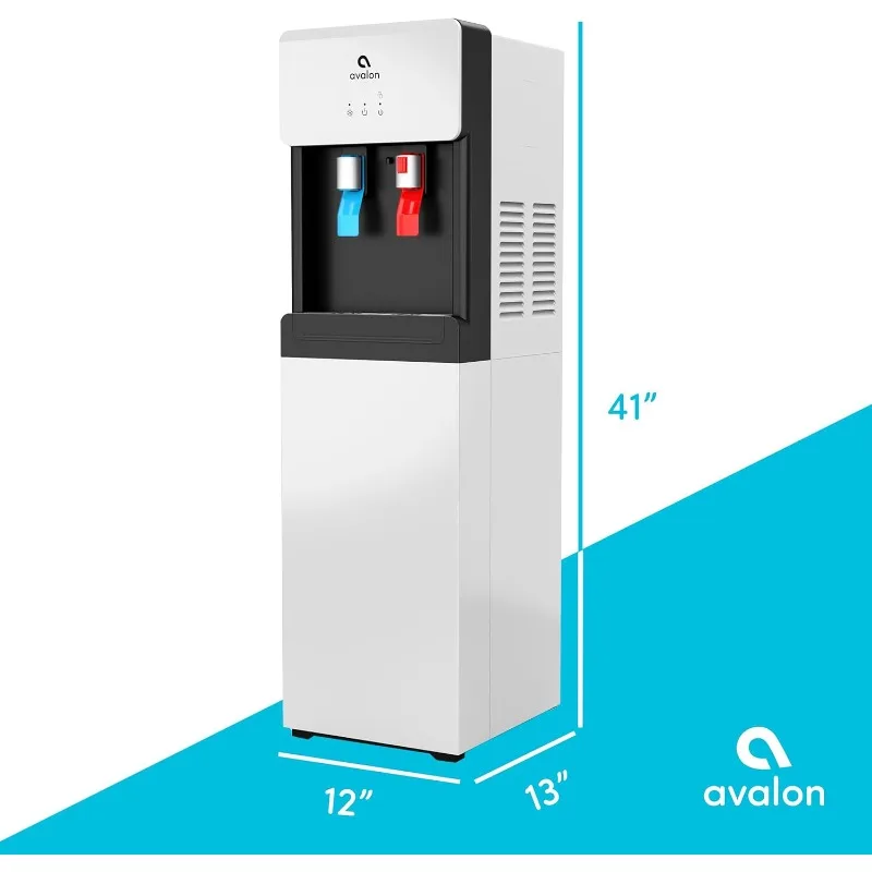 Loading Water Cooler Dispenser Hot & Cold Water, Child Safety Lock, Innovative Slim Design, Holds 3 or 5 Gallon Bottles