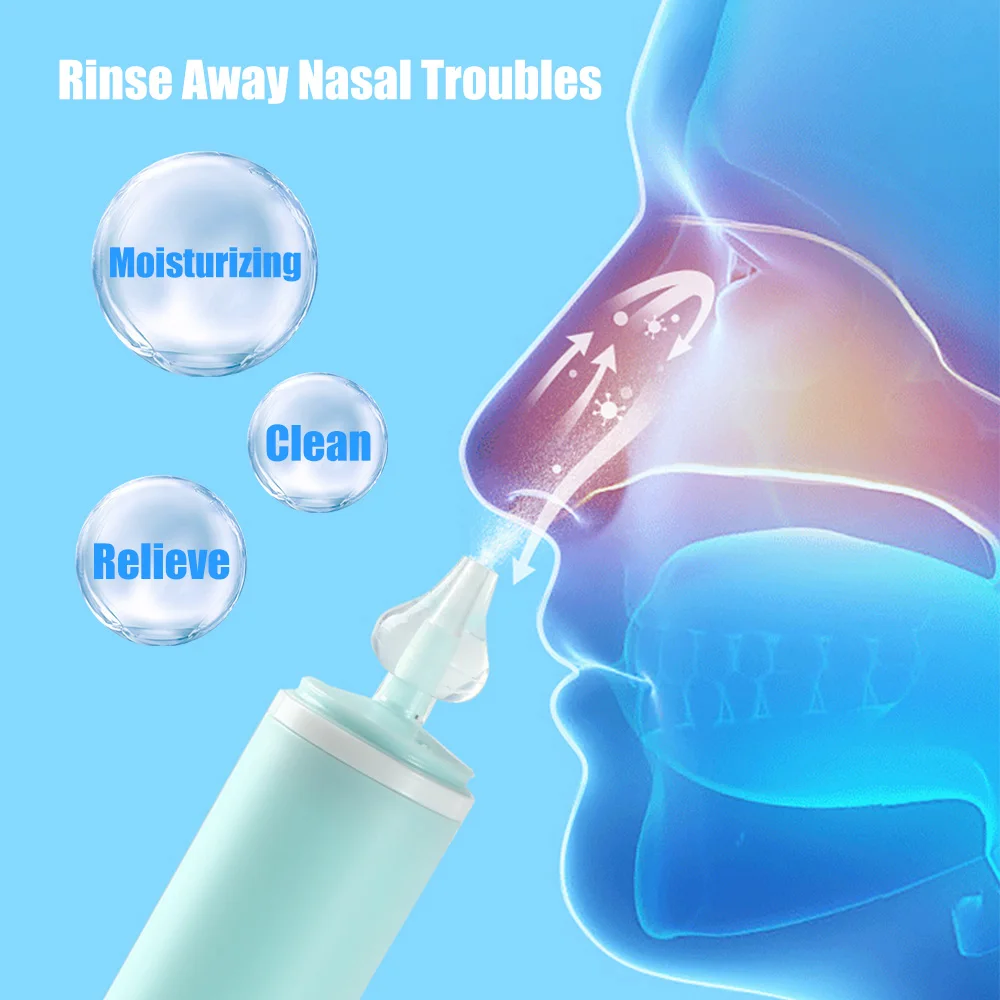 Nasal Irrigator Nose Washing Cleaner Adult Children Nose Cleaner Portable Rhinitis Nasal Washer Avoid Allergic Rhinitis 60ML