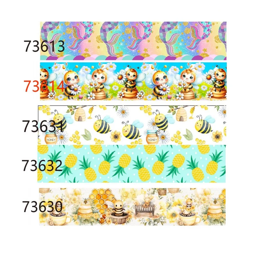 

(5 ярдов) лента в репсовую ленту с рисунком пчелы и принтом для бантов для волос, материалы для рукоделия, аксессуары для самостоятельного изготовления