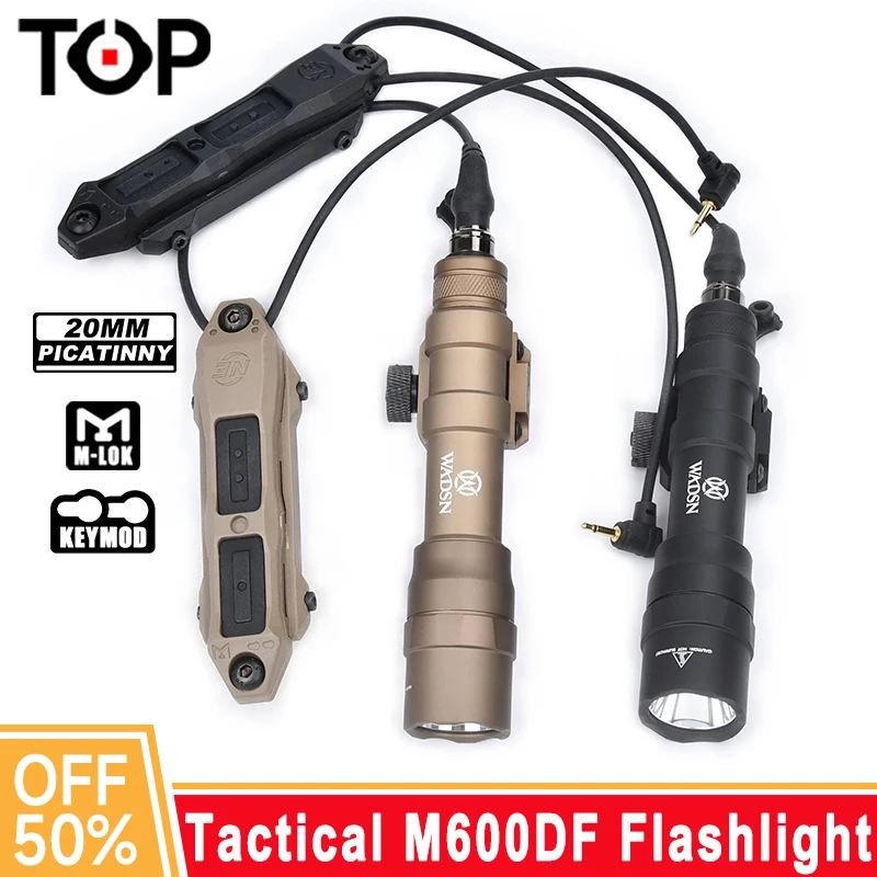 WADSN Tactical M600DF Airsoft Flashlight White Scout Light 1400lumens Higt Power Flashlight For20mmRail Hunting Weapon Accessory