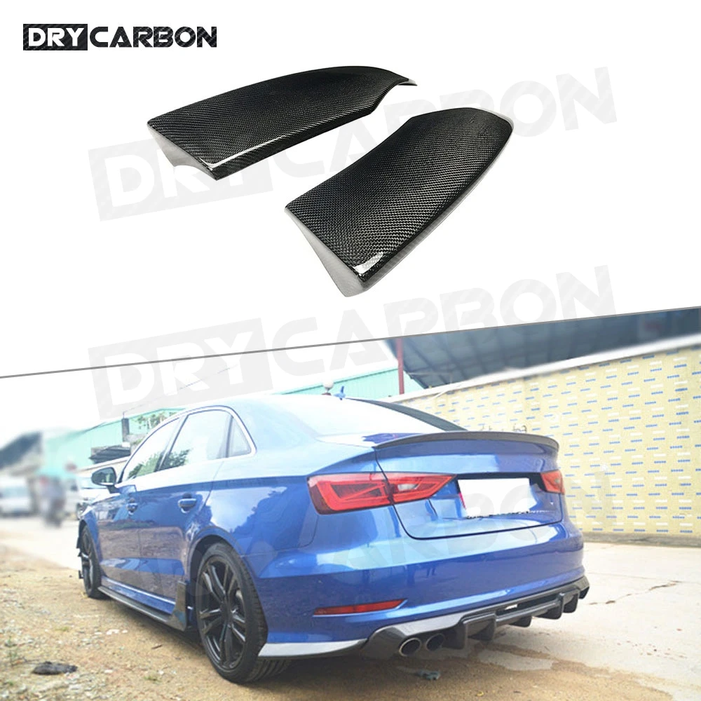 

Carbon Fiber Rear Lip Splitters Aprons For Audi A3 S3 Sedan 2014 -2016 FRP Bumper Side Plate Flaps Covers Car Styling