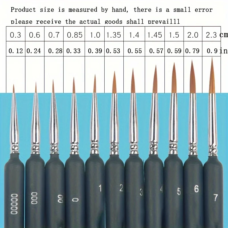 11Pcs Premium Miniature Fine Detail Paint Brushes Set Mini Tiny Paint Brush Thin Tip Paint Brushes For Oil Watercolor Acrylic