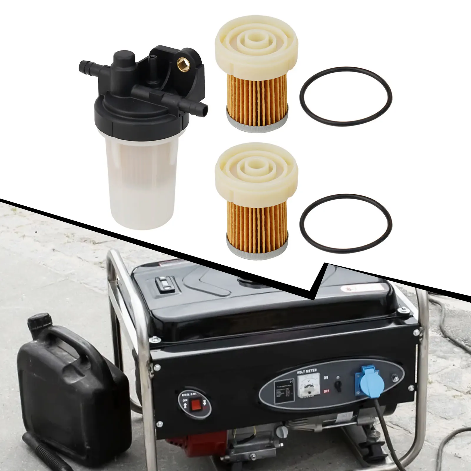 Assembly Fuel Filter Tractors Utility Vehicles 2pcs Elements For Kubota B Series For Kubota B-Series RTV Series