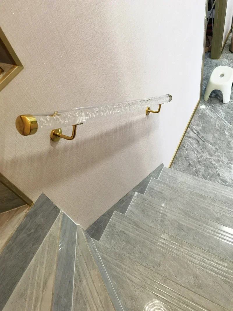 Bubble Acrylic Crystal Staircase 100-220cm Safe Anti Slip Wall Handrails For Home/Exhibition Hall/Villa Corridor Decor