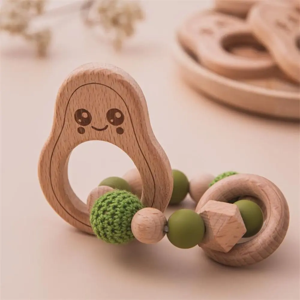 Dummy Clips Pacifier Holder Clips Avocado Soother Holder Baby Pacifier Chain Non-toxic Odor Free Baby Teether Toys Straps