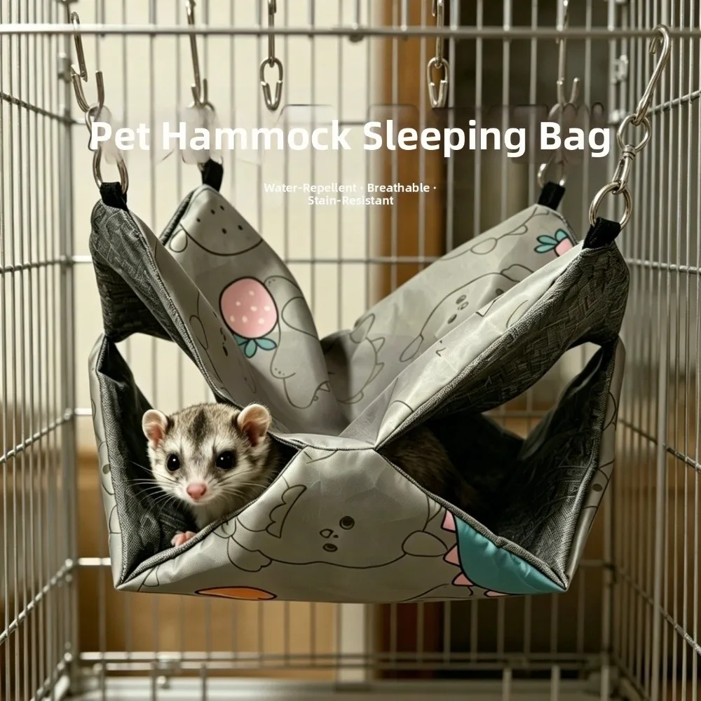 Double Layer Small Pet Hammock Breathable Skin-Friendly Hanging Cage House Comfortable Wear Resistant Hamster Sleeping Bag