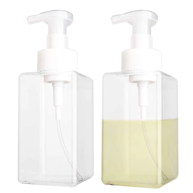 AT19-2 Pack Foaming Soap Dispenser 15Oz Refillable Foam Liquid Hand Soap Empty Plastic Pump Bottle Container - 450Ml