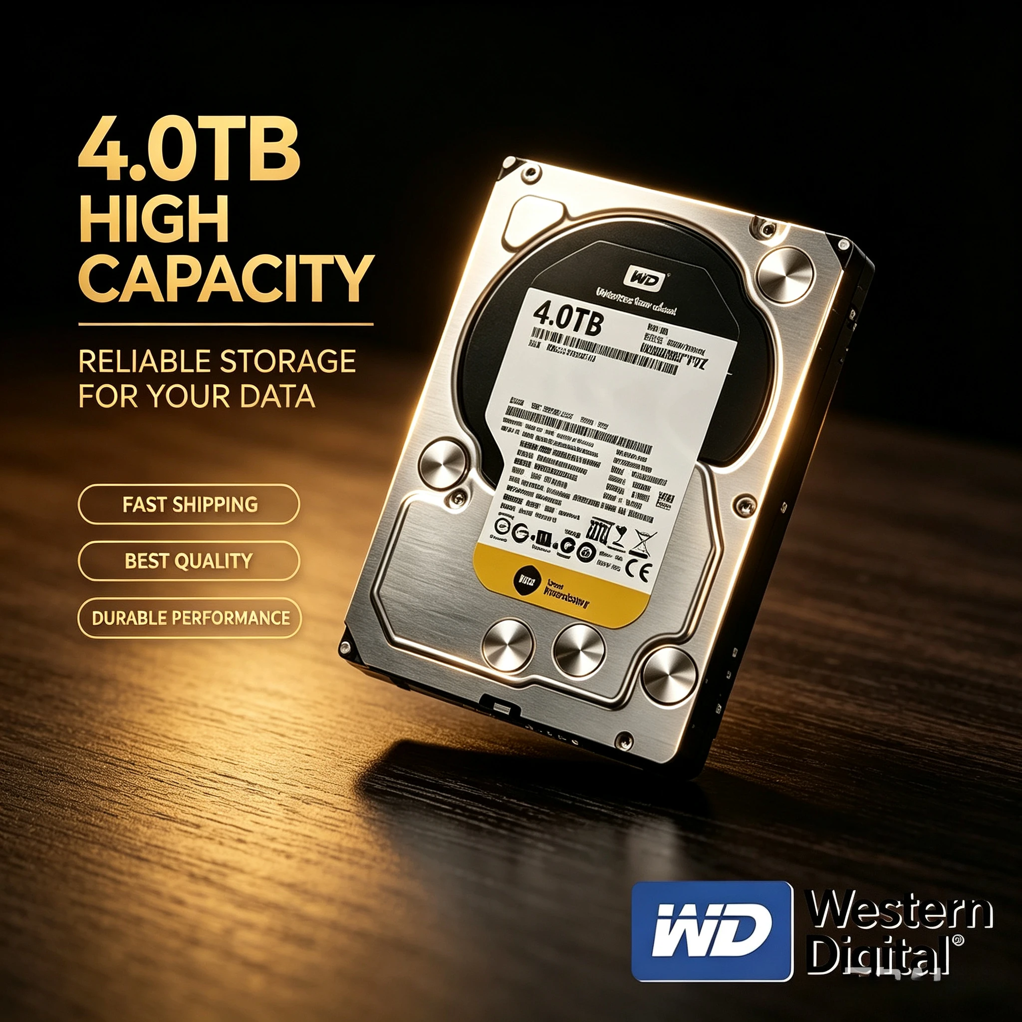 WD RE (RAID Edition) Black Gold 3.5" SATA Desktop HDD, 7200 RPM, for Gaming, Surveillance, DVR & Server Uses, Easy.2026