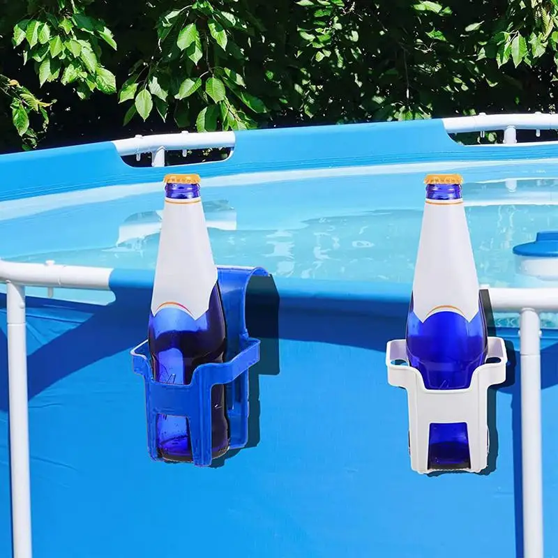 Cremalheira do armazenamento da piscina, 6pcs, suporte do copo, bebida, cerveja, vidro, lavanderia, detergente, pendurado