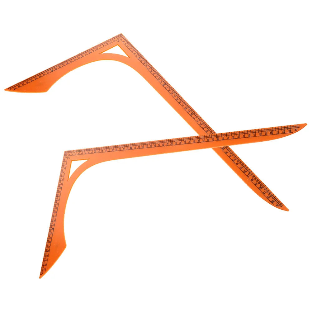 2 Pcs Cutting Ruler Sewing Rulers Patchwork Handworking Tailor Craft Tool for Measuring Tools Shape Fabric