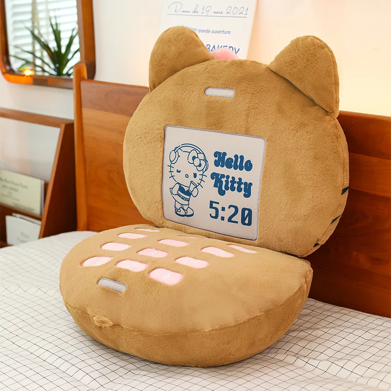 Muñeco de peluche Kawaii, almohada para teléfono con tapa de gato negro, juguete bonito para niños, regalo de cumpleaños, cojín para sofá para niñas, decoración de peluche de Animal