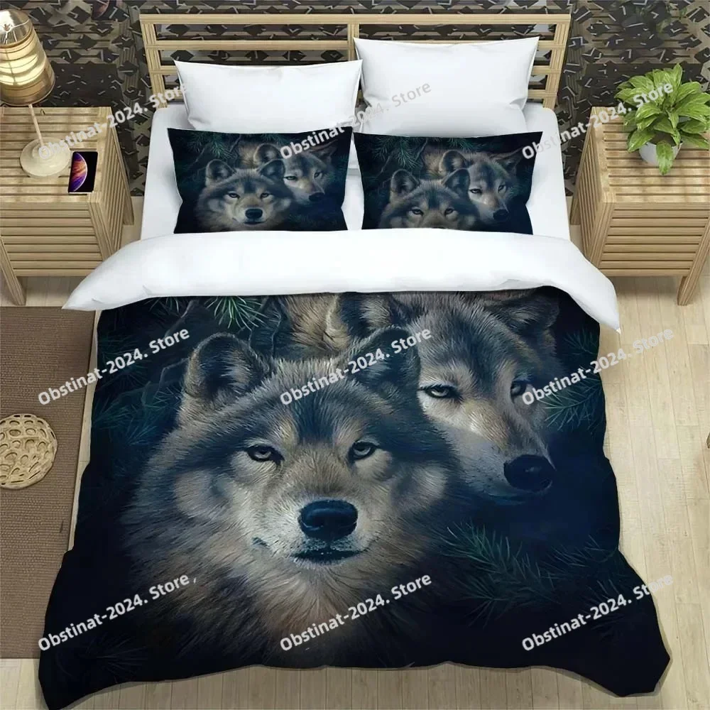 

Wolf Pattern Quilt Cover With Pillowcases 3D Digital Printed Bedding Set Twin Full Queen King Children's Gift