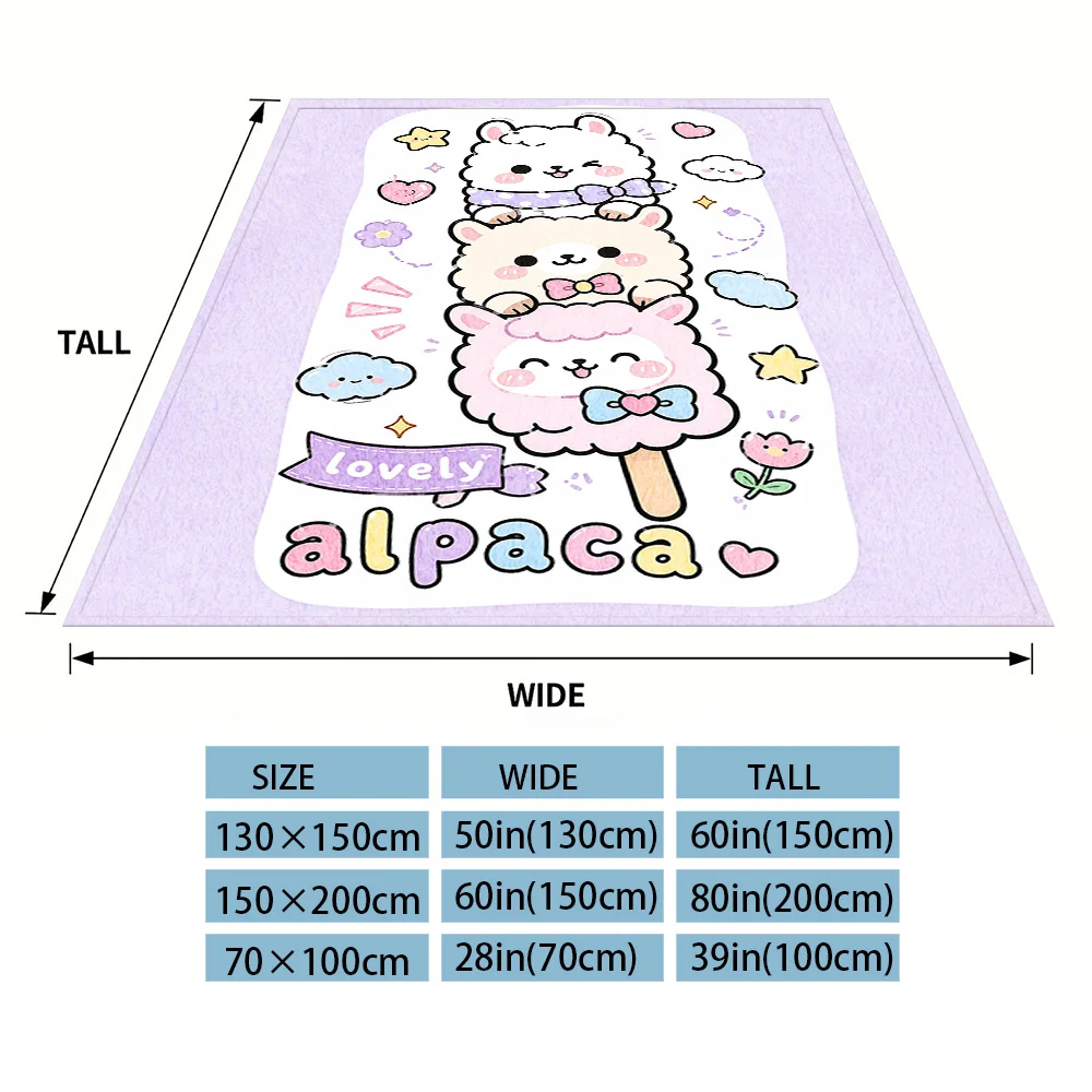Sweet Alpaca Nap Blanket,Flannel Blanket,Suitable For Sofas,Beds,Cars,Rooms,Offices,Camping,Exquisite Gift Blankets
