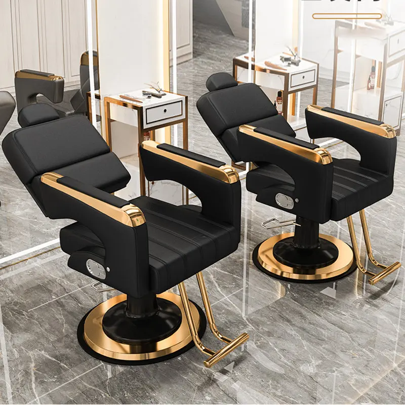 Hair Salon Professional Barber Chair Recliner Hairdressing Chairs Can Put Down Barber Chairs Home Lifting Swivel Chair Furniture