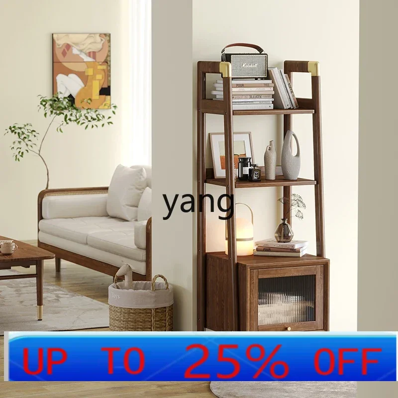 LH  multi-layer shelves Nordic floor shelves Shelves Log bookshelves Walnut living room