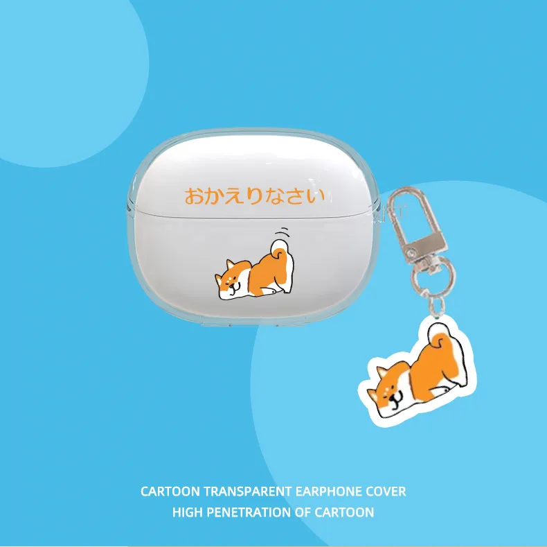 غطاء واقي شفاف مع سلسلة مفاتيح ، كرتون لطيف ، حالة رائد فضاء لـ Xiaomi Redmi Buds 5 Pro ، TPU