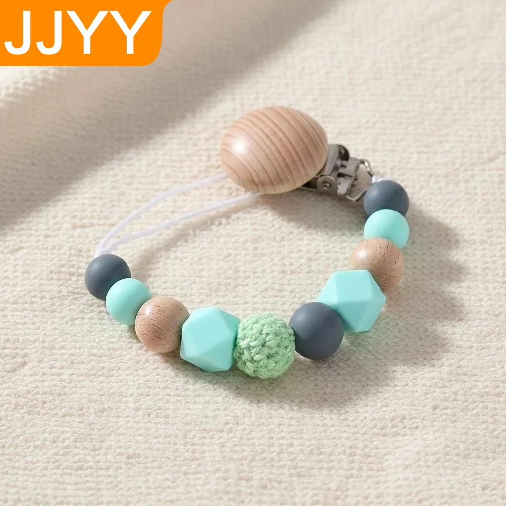 

Soft Silicone Baby Pacifier Holder with Teether Anti Drop Chain and Molar Toy for Newborn Infant Care