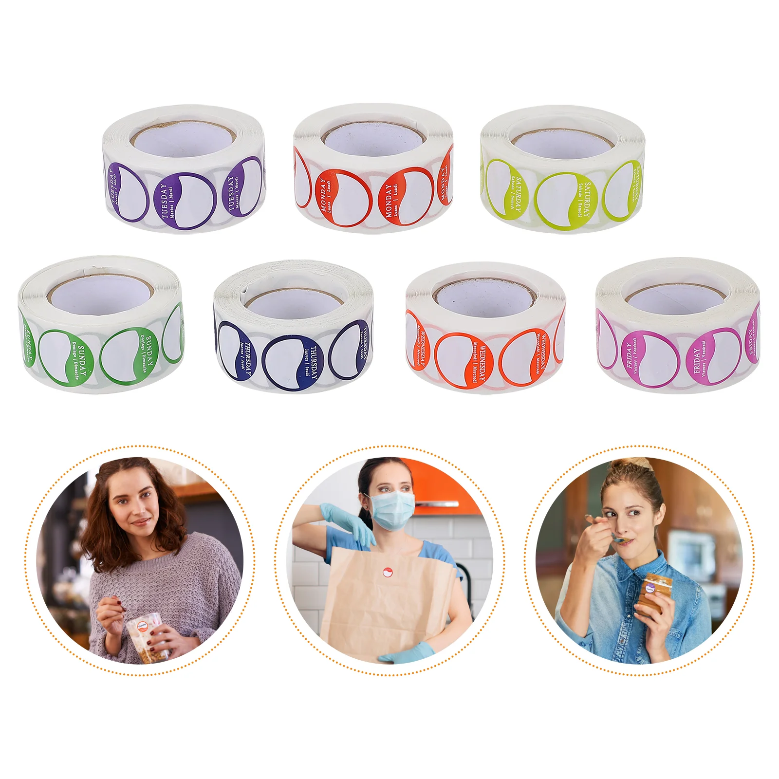 

7 рулонов наклеек на день еды и ресторана