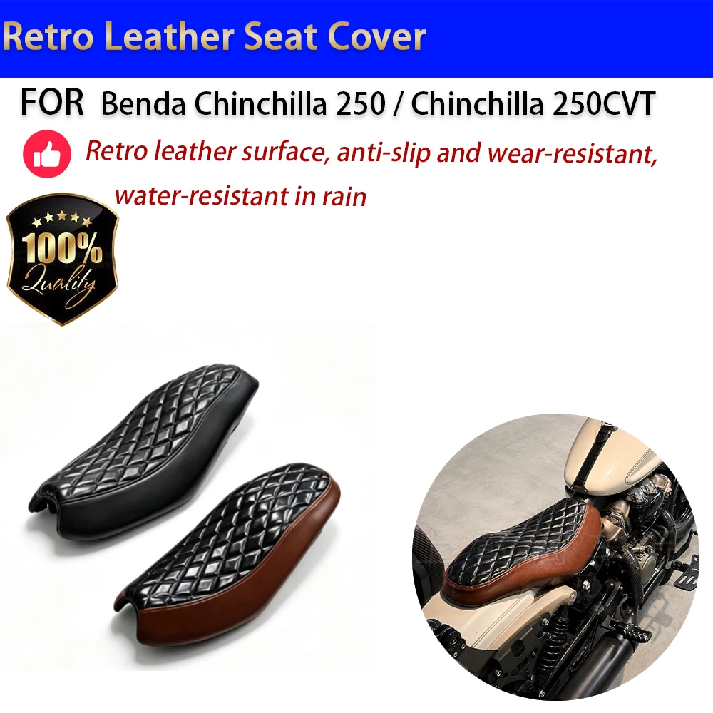 For Benda Chinchilla 250 CVT Retro Leather Seat Cover Breathable No-Drill Accesorios Moto