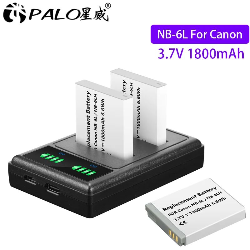 NB-6L NB-6LH nb 6l Battery 1800mAh Li-ion Rechargeable Battery For Canon PowerShot D30 D10 S200 S120 IXUS 330HS 310HS SD 35001S