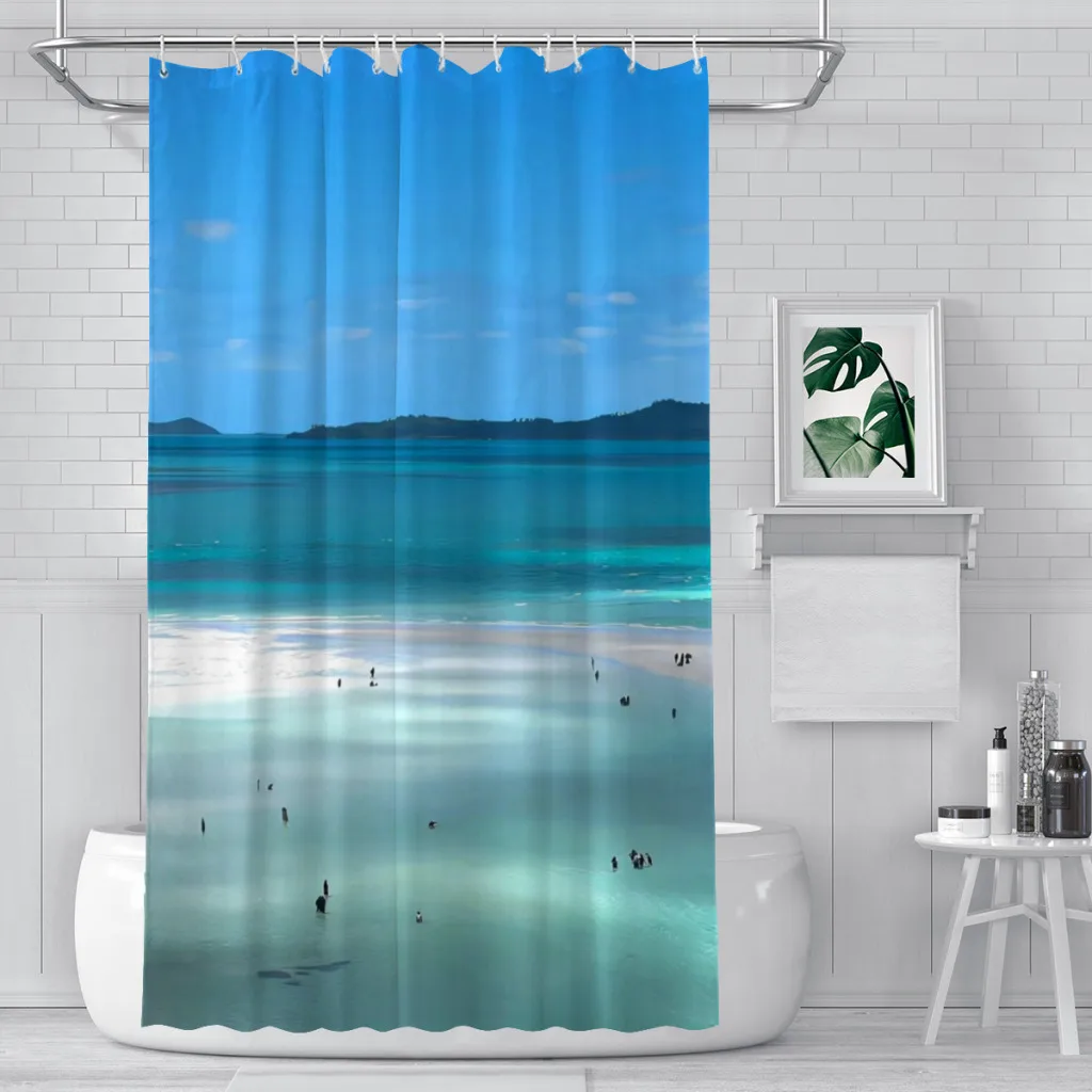 

Ocean Shower Curtain Clear and bottomless Bathroom Decoration Shower Curtain Birthday Gift