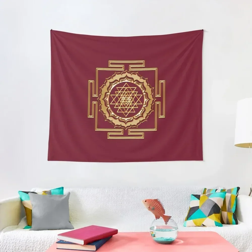 Shri Yantra - Cosmic Conductor of Energy Tapestry Bedroom Deco Decor For Bedroom Wall Hanging Wall Decoration Room Tapestry