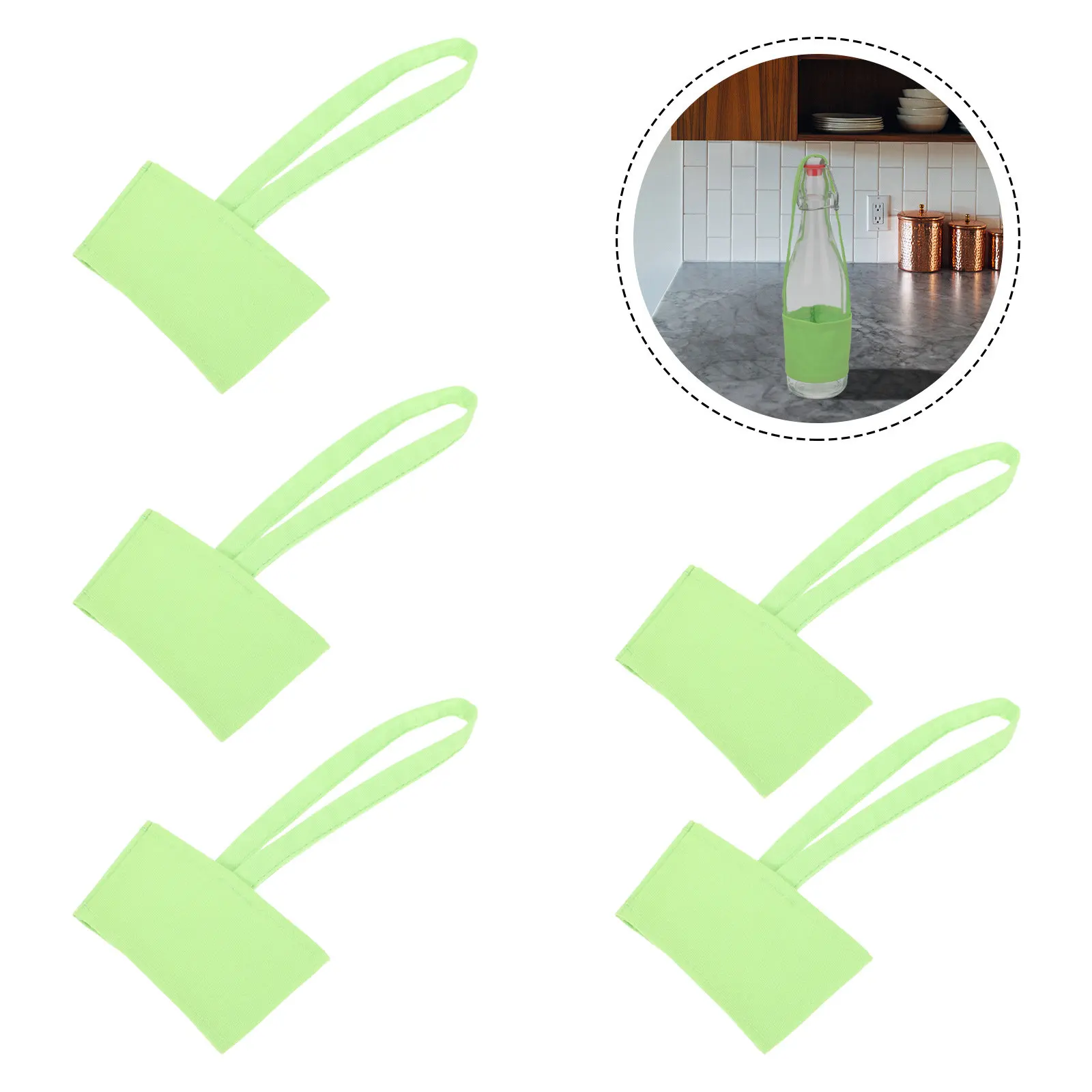 

6Pcs Portable Canvas Cup Sleeve Handheld Coffee Holder Compact Light Weight Universal Fit for Most Cups Washable Drink Cup