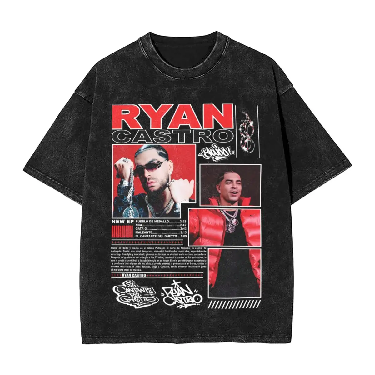 Men Rapper Ryan Castro Music Album Tour 2025 Cover T-Shirts Tees Beach Awesome Short Sleeve T-Shirt O Neck Tee Shirt Hot Sale