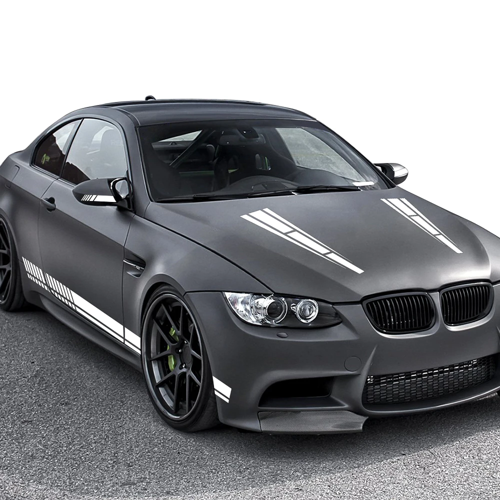 

6 PCS Car Body Side Door Sports Racing Stripe Stickers Fashion Self-adhesive Vinyl Decals Automotive Body Decoration Accessories