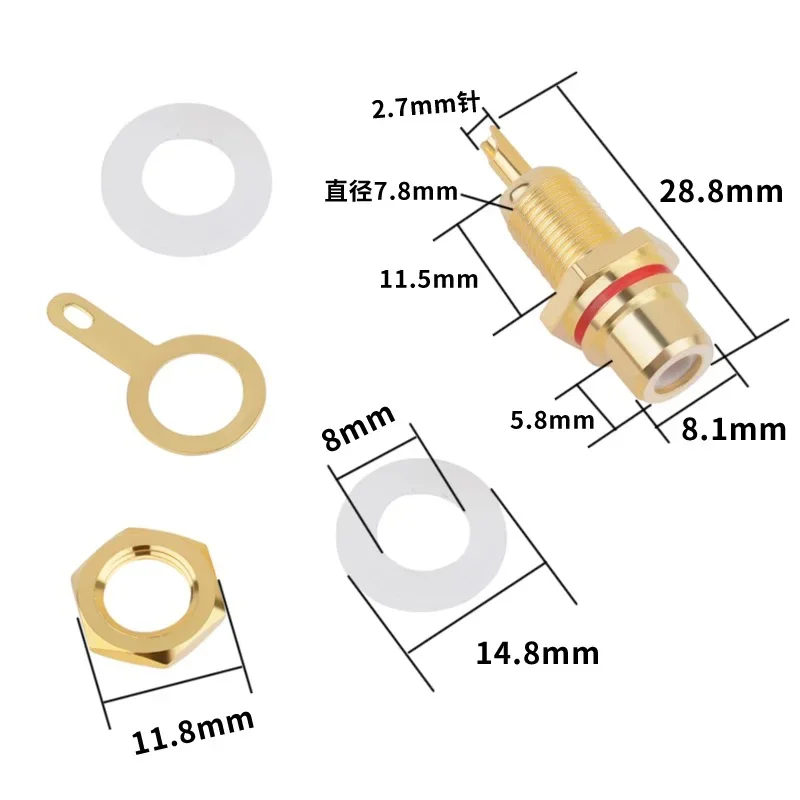 4/8/20PCS RCA Female Socket Connector Chassis Panel Mount Adapter Audio Terminal Plug 3.5mm Plug AV Plug