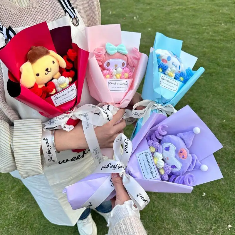 Кукла Sanrio, украшение в виде букета, мультяшные праздничные подарки Kuromi Pochacco Cinnamoroll Kawaii, красивое украшение для дома