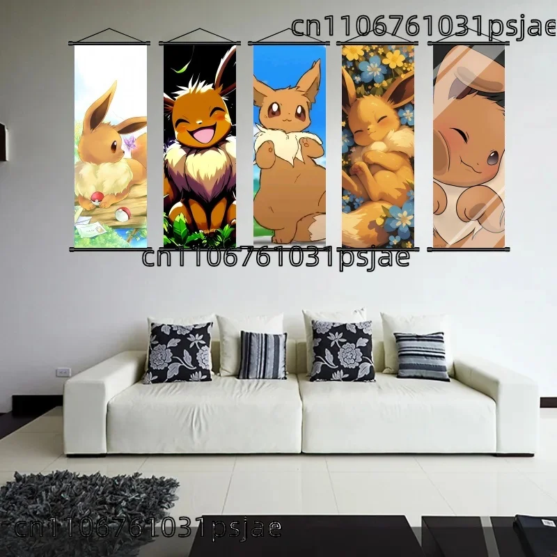 Pokémon Eevee Scroll Decorations, High - Quality, High - Detail for Rooms, Fade - Resistant