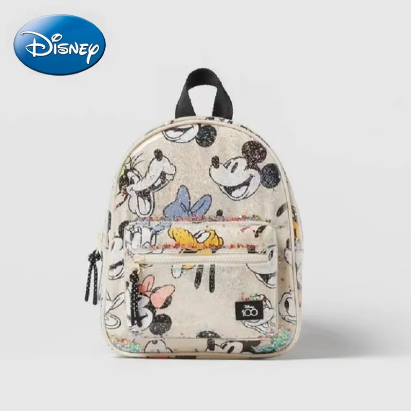 Disney 2024 New Cartoon Mickey Transparent Children\'s Bag Girls Co-branded Printed Mini Fashion Backpack Student Cute School Bag