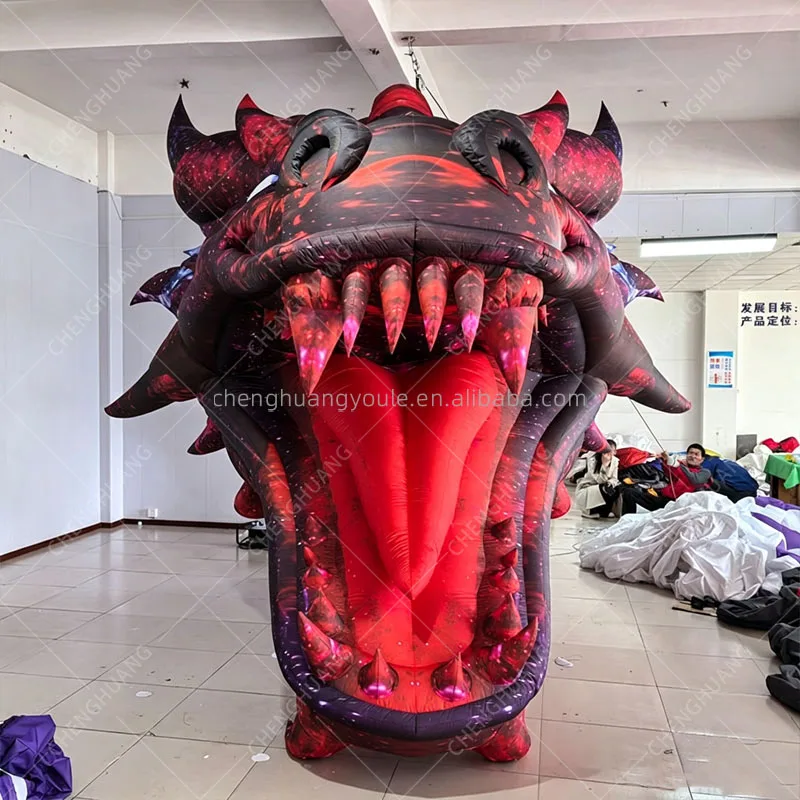Giant Inflatable Dragon Head Model Lifelike Animal Head Ceiling Decoration Mall Concert Event Display Props