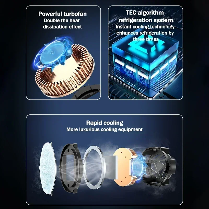 N21 Mobile Phone Magnetic Semiconductor Cooling Fan Radiator with RGB Type-C PUBG Game Cooler for IOS Android ABS Cool Heat Sink