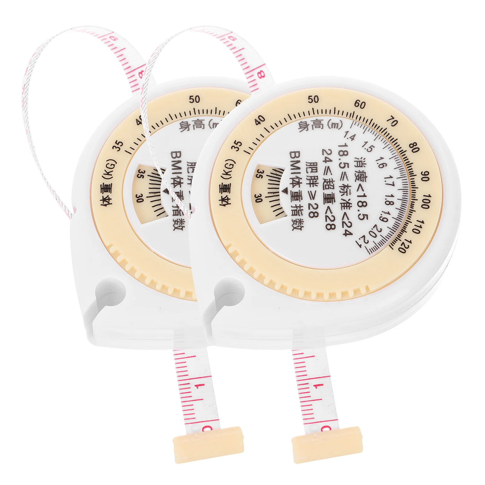 

2Pcs Portable Retractable Body Tape Measure Dual-Sided Soft Tape Accurate Waist Circumference Measuring Tool for Health