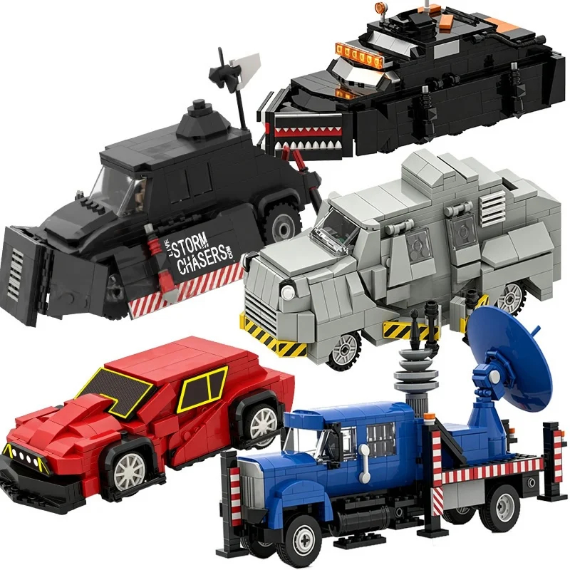 New Building Blocks Tornado Interceptor Funnel Runners Storm Chase TIV2 Assembly Blocks Set Car Model Ornament Bricks for 14+y