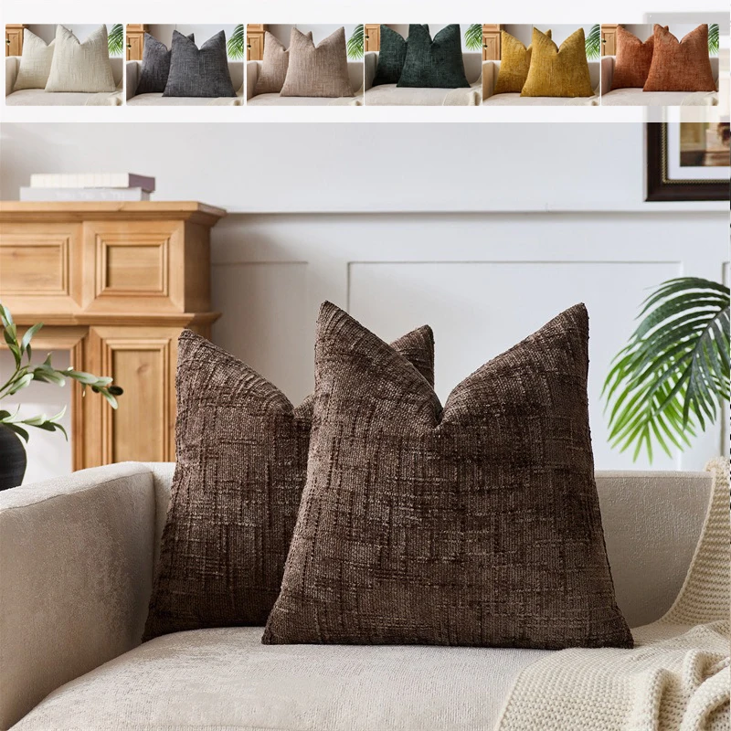 

1PC Decorative Pillow Covers Soft Chenille Couch Throw Pillow Cushion Covers with Elegant Design for Sofa Bedroom Living Room