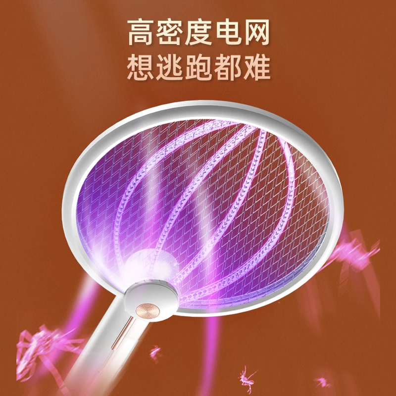 Dobrável assassino Mosquito elétrico Zapper, Melhorar, 1200mAh, USB, Anti Mosquito assassino