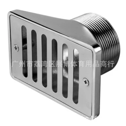 Stainless Steel Swimming Pool Overflow Main Drain Outlet Inlet Adjustable Square Bath SPA Water Return Fitting